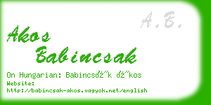 akos babincsak business card